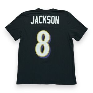 Lamar Jackson Baltimore Ravens The Nike Tee‎ Dri- Fit  Black T-Shirt  Large